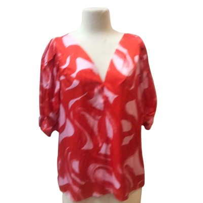 Veronika Maine Womens  Size 14 Blouse Pink  / Red 