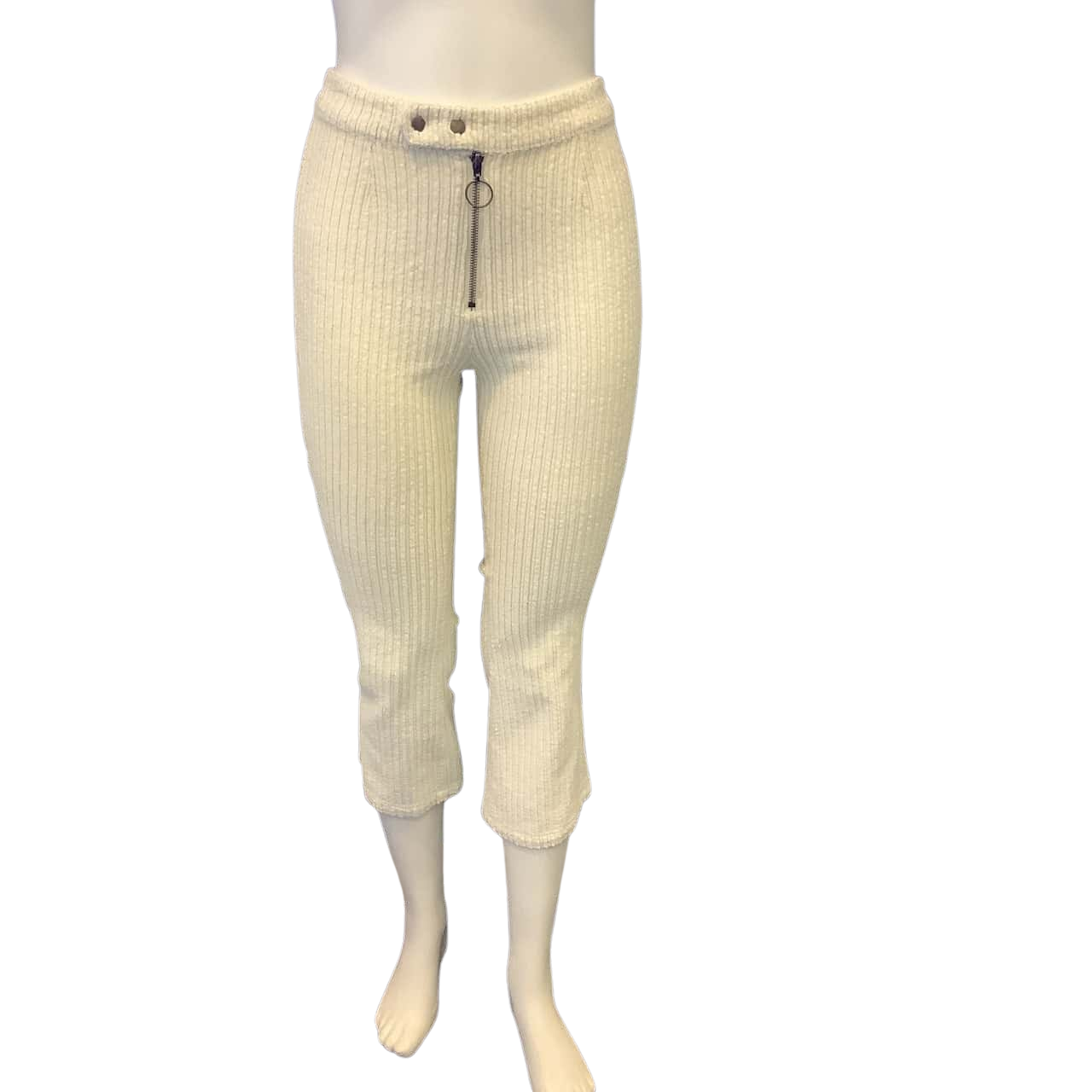 Billabong Womens Size S Ribbed Pants Off White(s)