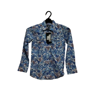 Blue Western Womens  Size 8 Long Sleeve Top Blue / Coral 