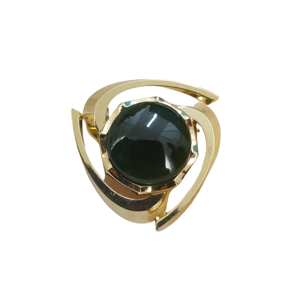 Womens Brooch Gold / Green (s)