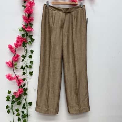 Kasper Womens Straight Leg Pants Size 8 Gold 