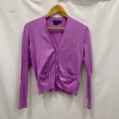 Polo Ralph Lauren Women's 100% Cotton Size S Knit Cardigan Lavender