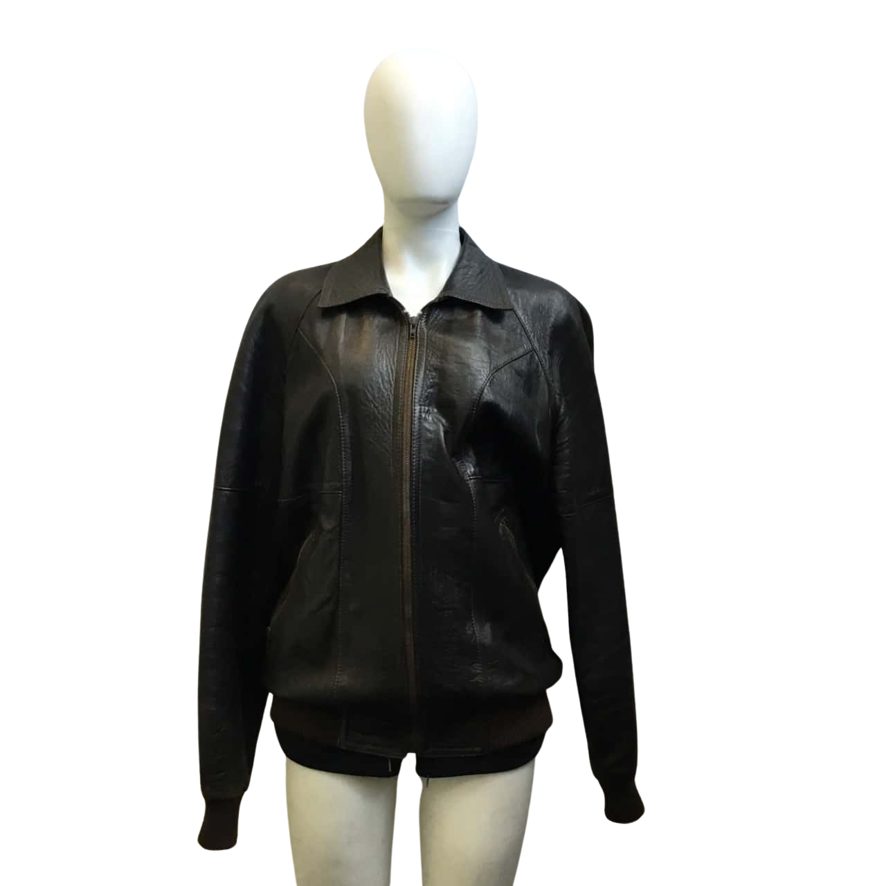 Genuine Leather by Sams Womens Size 44 Leather Jacket Dark Brown (s)