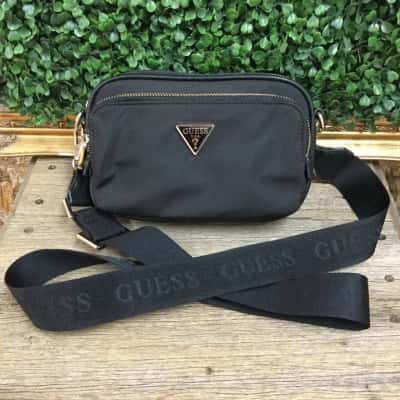 Guess Womens Black  / Gold Crossbody Handbag