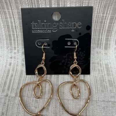Taking Shape Womens Gold Heart Earrings *RRP $19.99