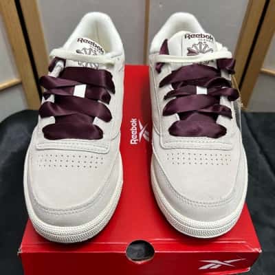 New With Tags REEBOK Women’s  Size EUR41 CLUB C 85 TENNIS Sneakers Grey / Cherry / Chalk RRP: AUD $160.00