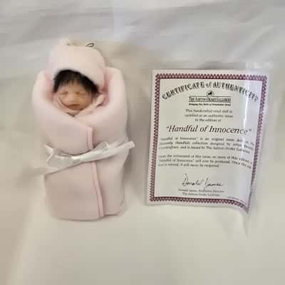 The Ashton Drake Galleries - Handful of Innocence Minature Baby - Certificate of Authenticity