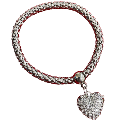  Womens ‘Taking Shape’ 6cm stretch silver tone Bangle 