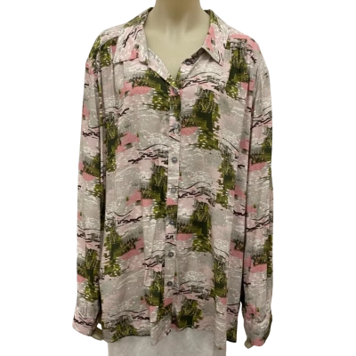 Yarra Trail Womens  Size 22 Long Sleeve Shirt Multicoloured 