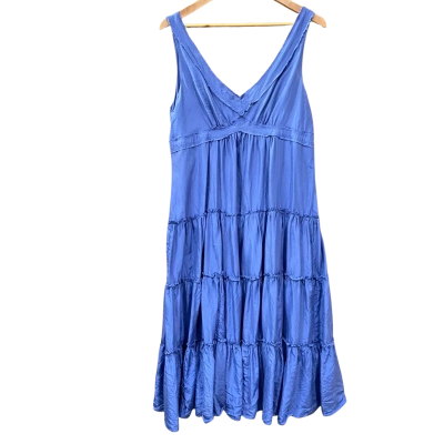 Country Road Blue Tiered Silk Dress Size 14