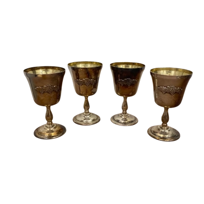 Kenson Silver Plated Wine Goblets Set of 4 