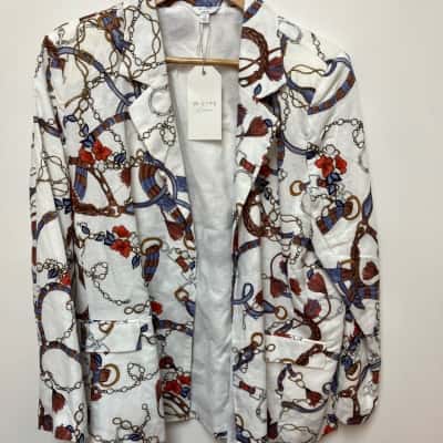 W. Lane Womens  Size 14 Blazer Pattern / White 