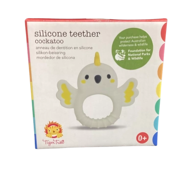  NEW - Tiger Tribe Cockatoo Silicone Teether  White 