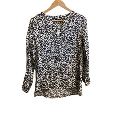 Portmans Womens  Size 8 Long Sleeve Shirt Black  / White 