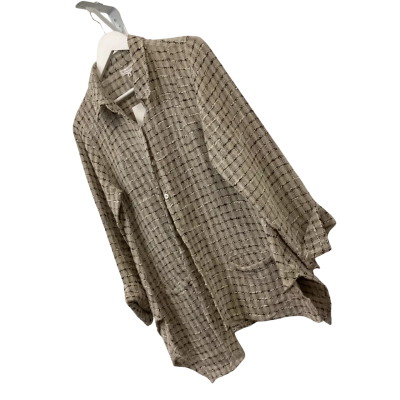 Imagine Fashion Rustic Beauty Latte Linen Blend Top Size S NWT