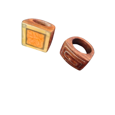 2 x Womens Wood Rings