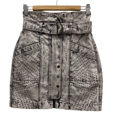 Sass & Bide Women's Size 36 Denim Skirt Grey/Dye