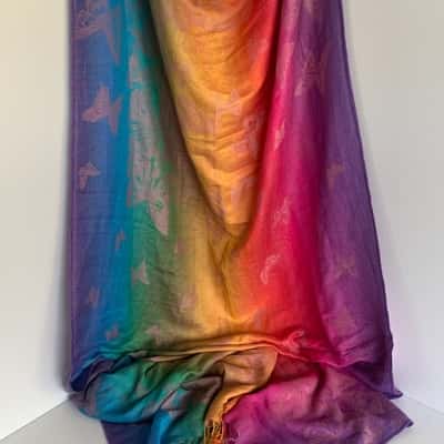 Rainbow Butterfly Jacquard Pashmina Style Scarf/Shawl