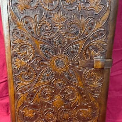 Brown faux leather journal document holder 