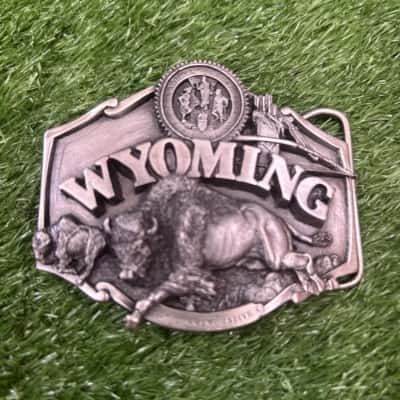 Vintage Wyoming State Commemorative Belt Buckle