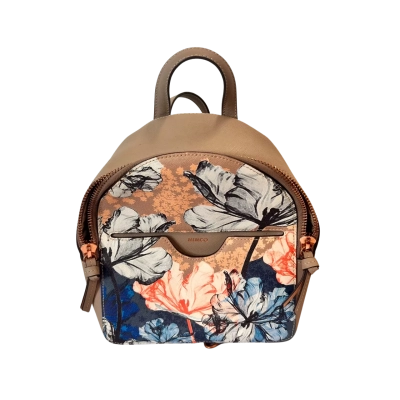 Mimco Womens Floral Print Mini Backpack Beige Blue