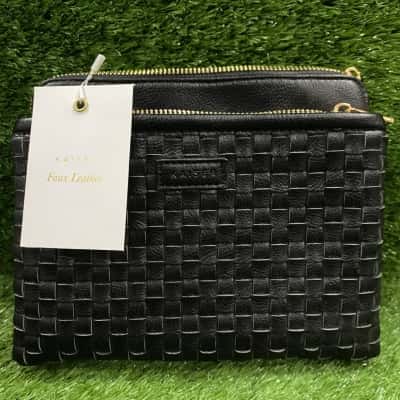 Kaiser Woven Faux Leather Cross Body Bag