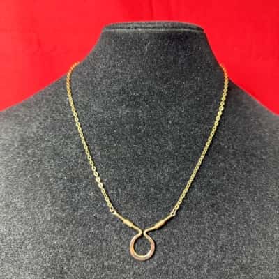 Delicate Gold Tone Loop Pendant Necklace