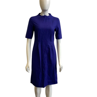 COS Women's Size EUR 36 Wool Blend Short Sleeved Midi Dress Blue 