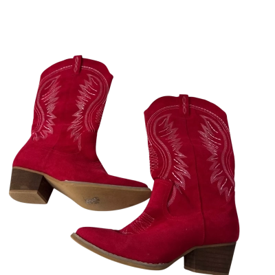  Womens  Size 8 cowboy Boots Red 