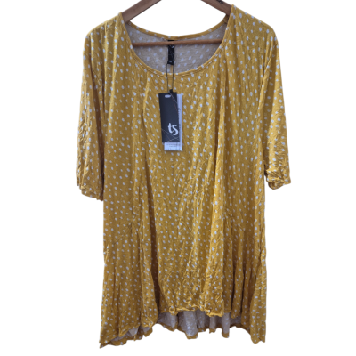 Taking Shape Womens  Size 20 Short Sleeve Shirt Mustard / Pattern 