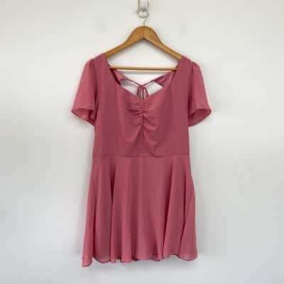Dotti Pink Short Sleeve Mini Dress  Size 16 