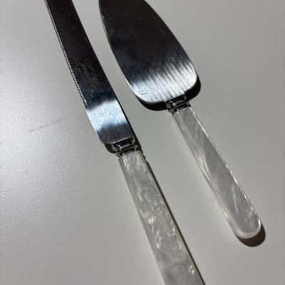 VINTAGE Cake knife & server set - SHEFFIELD ENGLAND 