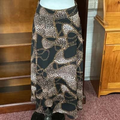 Seed Heritage Womens  Size 8 Maxi Skirt Animal print / Black  