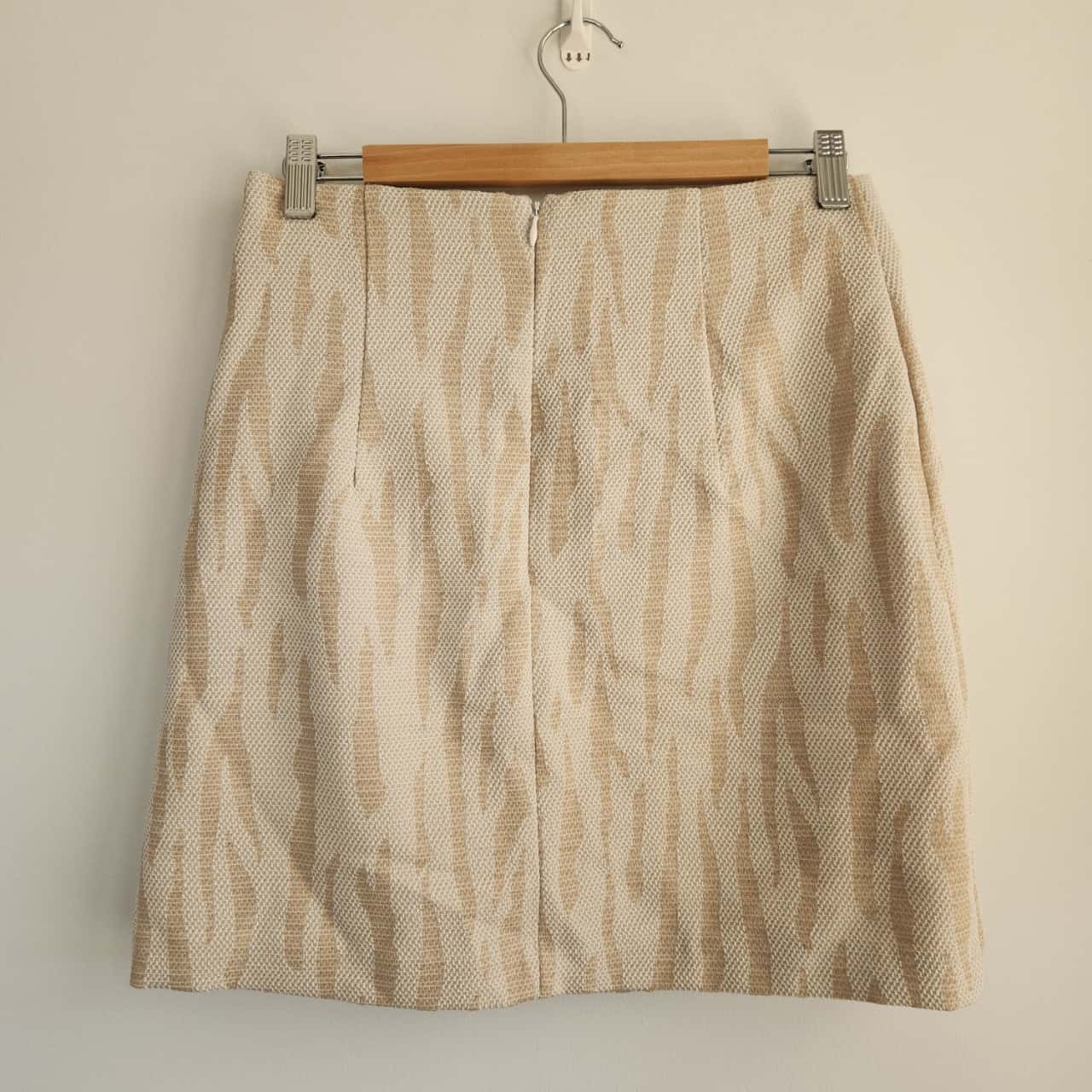 Kookai Beige Striped Mini Skirt Size 10 / M