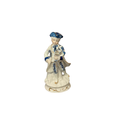 Vintage Ceramic Bouquet Boy Statue