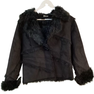 Target Womens Size 12 Faux Fur Jacket Black  