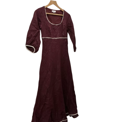 AERE Womens 8 Linen Midi Dress