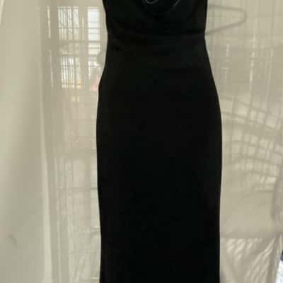 ASHLEIGH MORGAN DRAPE HALTER NECK DRESS Size 10 in Classic Black  