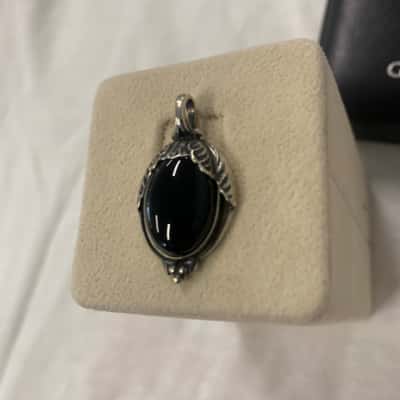 Georg Jensen Black Agate Heritage Pendant 