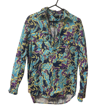  Mens trademutt  Size M Long Sleeve Shirt Blue / Camouflage 