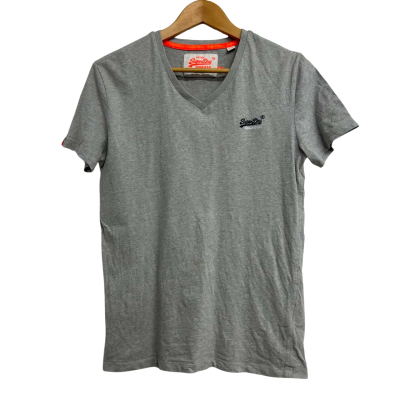 Superdry Mens Size S Grey V-Neck T-Shirt