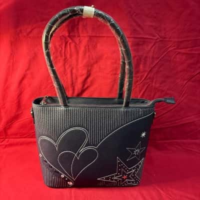 Taking Shape Women's  Heart & Star Shoulder Bag Navy Blue 