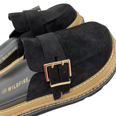 Wildfire - Solene Black Microsuede Slides Size 9