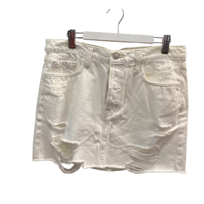 J Brand Womens  Size 27 Mini Skirt White Destressed/ripped  NWT
