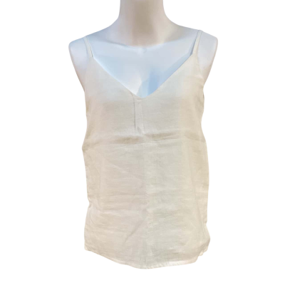 ZK Womens Size S Linen Blend Cami White 
