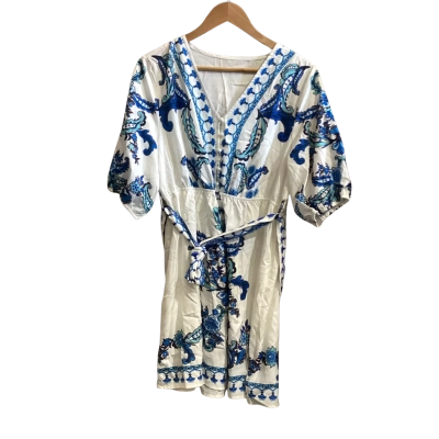 Cupshe  Womens  Size L Casual Dress Blue / White 