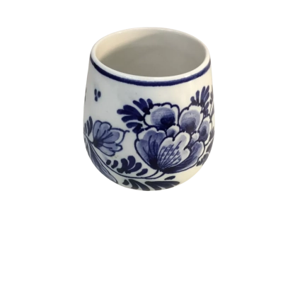 Delft Blue Floral Vase/ Cup Approx 5.5 x 7cm