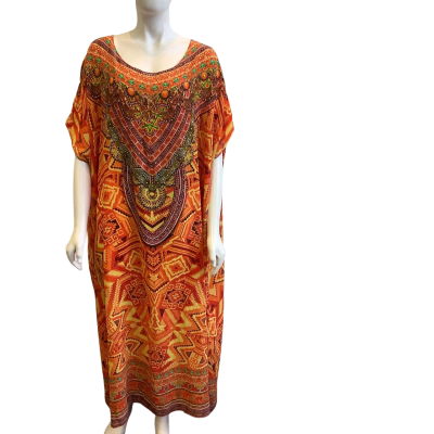 Inoa Australia Women's One Size Silk Kaftan Multicoloured 