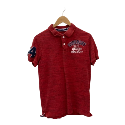 Superdry Mens  Size M Polo Shirt Red / Black Flecked