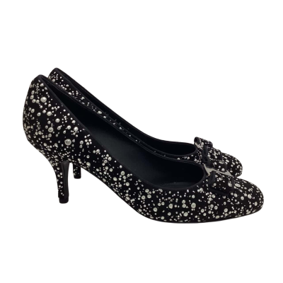 Salvatore Ferragamo Womens  Size 7.5 Black  / Silver 